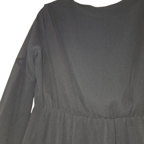 Rinascimento Boho Style Sheer Dress with Bell Sleeves Black, size M NWT - Picture 5 of 14